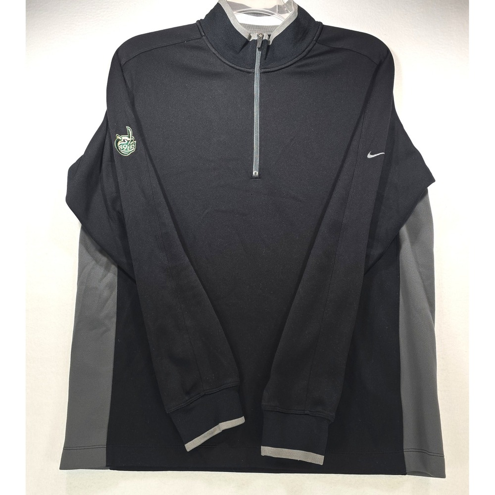 Nike Golf Mens XL 1/4 Zip Pullover Black Grey Dri-FIT UNC Charlotte 49ers‎ Logo